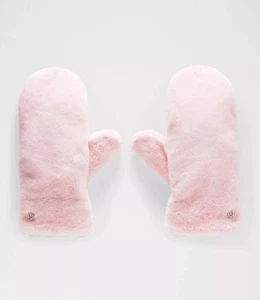 NWT Lululemon Women’s Plush Fleece Mittens Pink Size M/L $68 - Picture 1 of 6