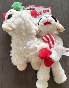 X2 Multipet CHRISTMAS "LAMB CHOPS"TREE CANDY CANE PLUSH 6" PUPPY/DOG TOY NWT - Picture 1 of 3
