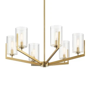 Kichler 52314 Nye 6 Light 28"W Chandelier - Brushed Natural Brass - Picture 1 of 11