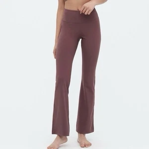 Uniqlo Airism Damen Schlag Leggings Größe XL weinrot pflaume weich Yoga Training Freizeit - Bild 1 von 15