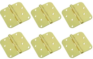 Cerniera per porta 4", full-mortise, acciaio, ottone satinato, ferramenta nazionale N830-225 6 pezzi - Foto 1 di 4