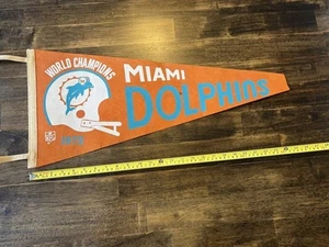 1972 Miami Dolphins Vintage World Champions 30” Pennant . 17-0 - Picture 1 of 12