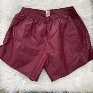 Vintage Soffe Shorts - Burgundy Nylon Sportshort, Erwachsene S - Bild 1 von 5