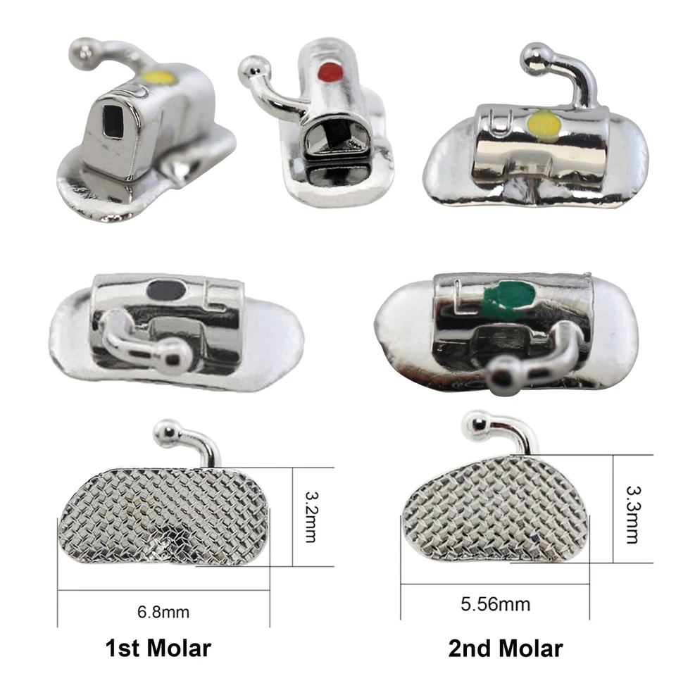 LANJING 80pcs Dental Orthodontic Buccal Tubes 1st 2nd Molar Roth MBT 022 3G Bondable