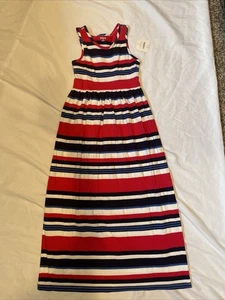 NWT Gymboree Girls Dress Size Medium Striped Red White And Blue. - Picture 1 of 3