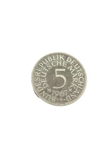 GERMANY 5 MARK 1967 G SILVER COIN UNCIRCULATED - Picture 1 of 2