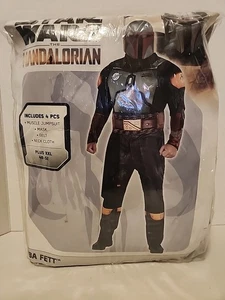 NUOVO Plus XXL Costume Uomo Star Wars Mandaloriano BOBA FETT Disney Halloween - Foto 1 di 14