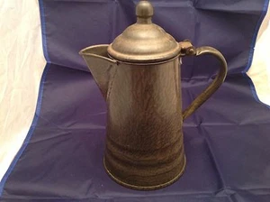Cafetera vintage de granito de 8,75" de alto verde oliva remolino con luz adjunta - Imagen 1 de 12