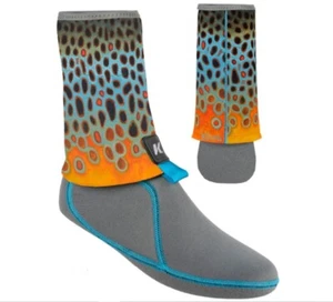 SIZE L (11-12 US MEN) KORKERS I-DRAIN 3.5 MM NEOPRENE GUARD SOCKS DEYOUNG BROWN - Picture 1 of 1