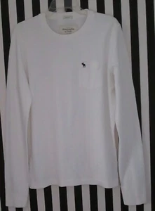 VINTAGE ABERCROMBIE & FITCH WEISSES LANGARM MUSKEL T-SHIRT HERREN GRÖSSE L - Bild 1 von 5