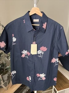 Camisa de manga corta con botones azul marino de Eighth Avenue para hombre talla M nueva con etiquetas - Imagen 1 de 6