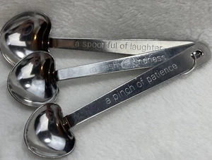 Kate Aspen Heart Shaped Measuring Spoon Set of 3 Each with a different SayIng ❤️ - Picture 1 of 10