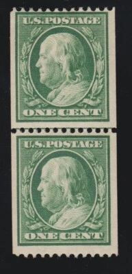 US 348 1c Franklin Mint Line Pair F-VF OG H/NH SCV $300 - Image 1 of 2