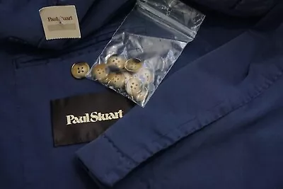 Paul Stuart Made in Italy Navy Garment Wash Patch Pocket Unstructured Jacket S - Image 1 of 4