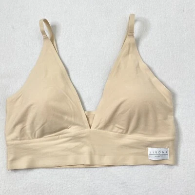 Livona Intimate Sports Bra size Large Removable Pads Seamless Fleshtone - Image 1 of 4