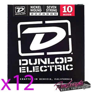 Jim Dunlop 12/56 7 String Medium Nickel Wound Electric Guitar Strings- Box of 12 - Picture 1 of 1