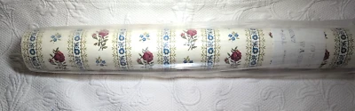 1 rollo de papel tapiz vintage 70 m² ft. Marfil, rojo intenso, azul, verde, rosas, floral Foto 1 de 4