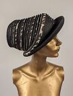QUIRKY MOST UNUSUAL STRAW AND CAMOFLAUGE  ACCORDION COLLAPSIBLE HAT