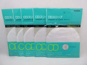 Nagaoka TS-561/3 Anti-Static Inner CD Sleeves 100pcs (20 x 5) Japan Import New - Picture 1 of 3