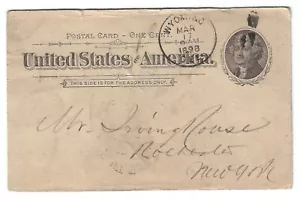 U.S. - Scott's #UX14 card mailed Wyoming, Del. March 17, 1898 to Rochester, NY - Picture 1 of 2