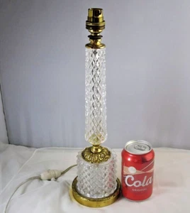 Vintage French Cut Glass Crystal & Brass Table Lamp - Picture 1 of 9