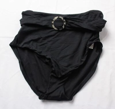 Leilani Women's High Waisted Belted Bikini Bottom EJ3 Black Size 10 NWT - Image 1 of 3