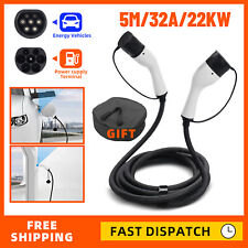 32A 22kW Type2 to Type 2 EV 5M Charging Charger Power Cable BYD Tesla Model Y/3
