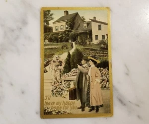 Postcard Posted 1909 "I'll Leave My Happy Home For You" - Picture 1 of 1