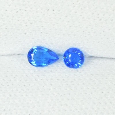 0.14 ct ULTRA RARE COLLECTION  NATURAL ROYAL BLUE HAYUNE  Pear Round See Vdo DB - Image 1 of 3
