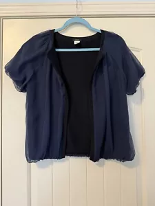 J Crew Short Sleeve Open Front Silk Lined Cardigan Size M - Picture 1 of 8