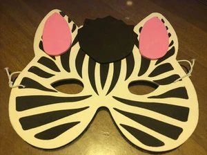 Zebra Schaumstoff Tier Maske für Kinder Party Zoo Safari Party Verkleiden - Bild 1 von 2