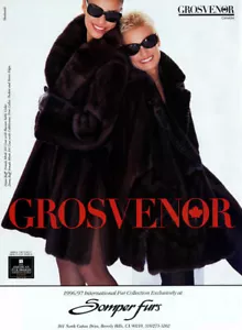 1996 Grosvenor Pelze Nerz Zobelfellmantel 1-Seite MAGAZIN AD - Bild 1 von 1