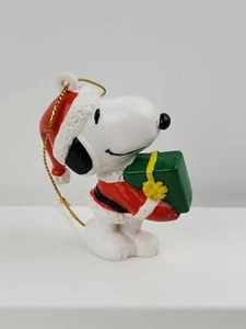 Peanuts Snoopy as Santa with Gift 2.5" PVC Christmas Ornament Vintage UFS - Picture 1 of 6