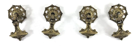 Vintage Victorian Drawer Pulls Brass Drop Hinged Renaissance Cover
