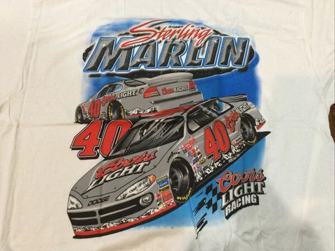 Vintage Nascar Shirt Sterling Marlin Coors Jumbo Print NWT 2001 Chase  XXL 2001 Cover