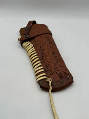 Funda de cuero derecha vintage de los años 30 ornamentada atraco - Hecha en Denver Colorado Foto 1 de 4