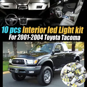 10Pc 6000k White Interior LED Light Bulb Kit Pack for 2001-2004 Toyota Tacoma - Picture 1 of 7