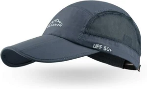 Gorra de béisbol unisex ELLEWIN UPF 50 sombrero sin estructura con plegable largo gris-l - Imagen 1 de 6