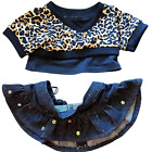 Build a Bear Cheetah Print Top and Black Sequence Skirt