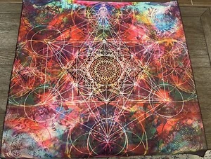 XLarge Metatron Sacred Cube Altar Cloth And Grid - Picture 1 of 3