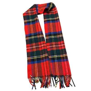 Bufanda a cuadros Lands' End Scotland Merino de lana tartán con flecos unisex - Imagen 1 de 2