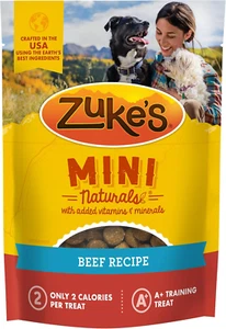 Zuke’S Mini Naturals Dog Treats - Beef Recipe, Soft & Chewy, 6 Oz Bag - Picture 1 of 11