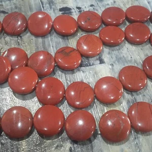 Natural Red Jasper, Flat Round ,20x9mm, 20 pce strandFree postage. Oz Seller - Picture 1 of 3