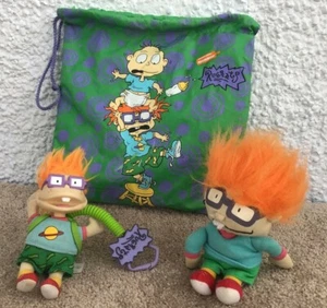 Raro RUGRATS Chuckie Paquete Tirar de Cuerda Hablando + Peluche + Bolsa 1999 Juguetes Mattel - Imagen 1 de 6