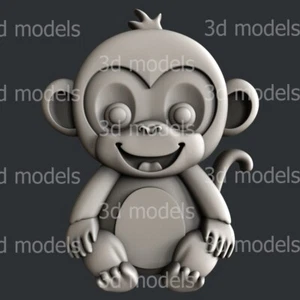 3d STL models for CNC, Artcam, Aspire, relief  Monkey P522 - Picture 1 of 4