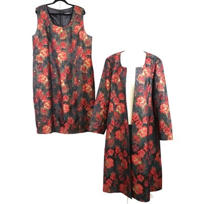 Conjunto Chaqueta Vestido Formal Jacquard Colección Terramina Traje Mujer Plus 20 Rosas Foto 1 de 4