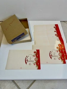 VTG CHRISTMAS GREETING CARDS GLOSSY INCOMPLETE BOX SIDNEY J BURGOYNE & SONS - Picture 1 of 3