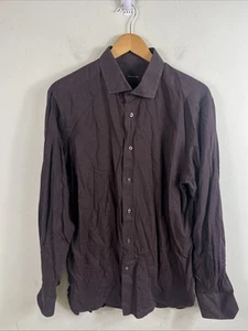Camisa de vestir Ermenegildo Zegna para hombre con botones granate talla 17,5 H contemporánea - Imagen 1 de 8