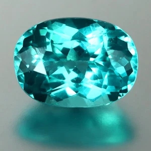 1,12 quilates Mejor Piedra Preciosa Natural Ovalada (7,33 x 5,35 mm) Brasil Paraiba Azul Apatita - Imagen 1 de 3