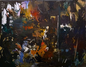 Abstract Oil Painting Large Expressionism 22x28 Canvas Original - Picture 1 of 4